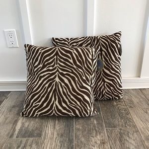 Brown Zebra Print Throw Pillows